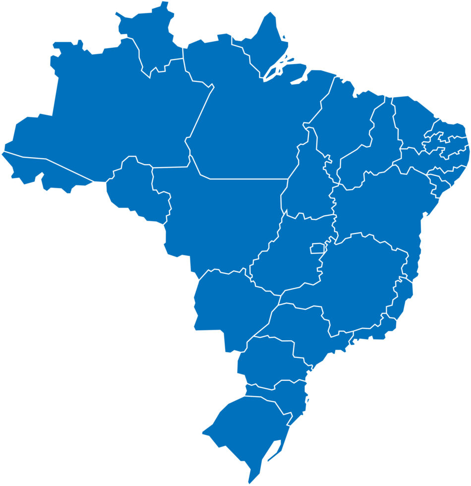 Mapa de Brasil destacando la cobertura de iBusiness CE en Campinas y Gran São Paulo